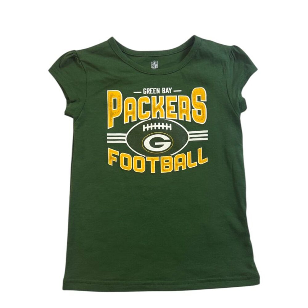 NFL Green Bay Packers Toddler Girls Short Sleeve Football Shirt in Green, 2T